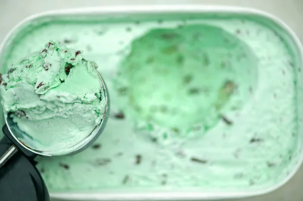 Mint Choc Chip Ice Cream — Stock Photo, Image