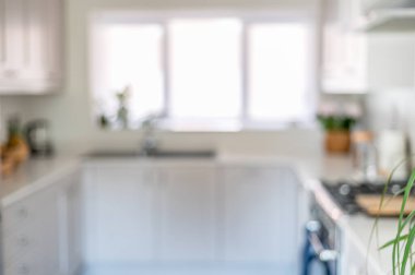 Yeni modern mutfak, odaklı olmayan resim