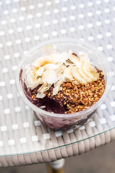 Acai Bowl Base Made Wild Acai Berry Banana Medjoul Dates — Stock Photo, Image