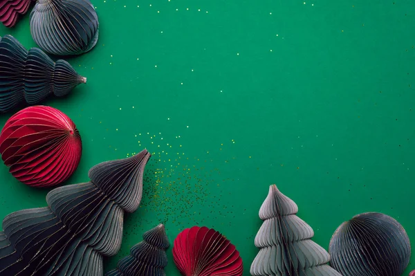 Dekoratif Kağıt Noel Ağacı Süslemeleri Diy Projesi Organik Modern Tasarım — Stok fotoğraf