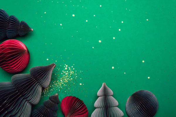 Dekoratif Kağıt Noel Ağacı Süslemeleri Diy Projesi Organik Modern Tasarım — Stok fotoğraf