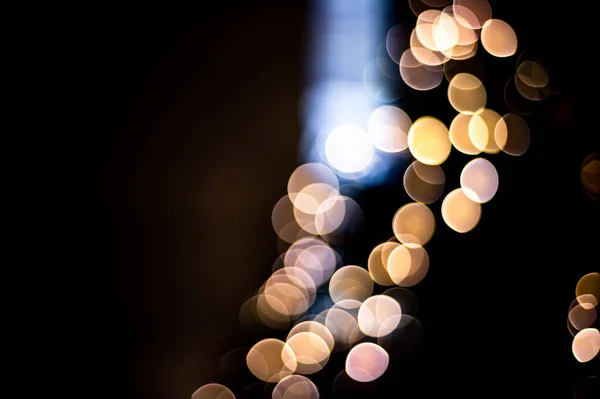 Bokeh Abstracto Colorido Hecho Luces Navidad Sobre Fondo Aislado Negro — Foto de Stock