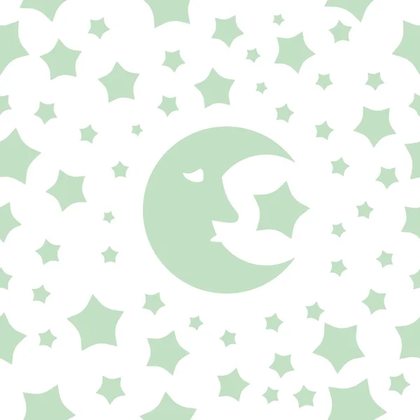 Ay ve yıldızlarla kusursuz bir desen. vektör clipart.