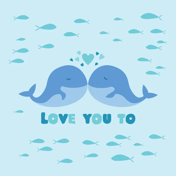 Derin denizlerdeki balinaların vektör çizimi.