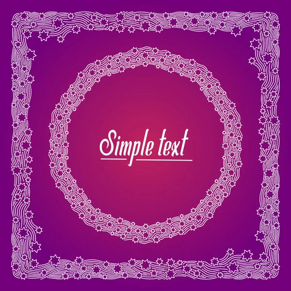 Beyaz yıldız çerçeveleri parlak bir arkaplanda. Vektör beyaz kare ve yuvarlak çerçeveler