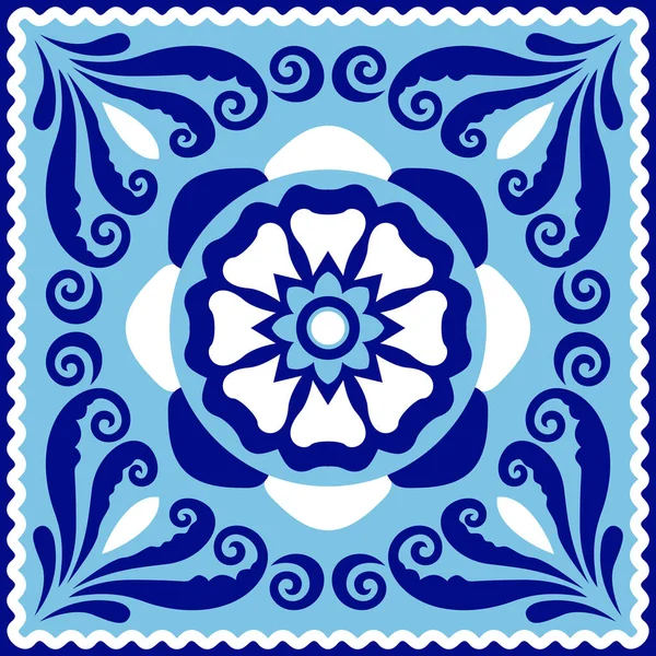 Portekiz fayanslarıyla kusursuz desen. Vektör çizimi. Portekiz vektör kiremitleri deseni. Talavera deseni. Azulejos Portekiz. Türk süsü. Fas fayans mozaiği. İspanyol porseleni.