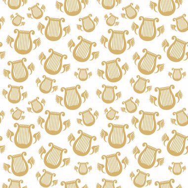 Beyaz arka planda arpı olan kusursuz desen. Vektör İllüstrasyonu