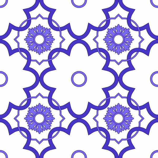 Portekiz fayanslarıyla kusursuz desen. Vektör çizimi. Portekiz vektör kiremitleri deseni. Talavera deseni. Azulejos Portekiz. Türk süsü. Fas fayans mozaiği. İspanyol porseleni.