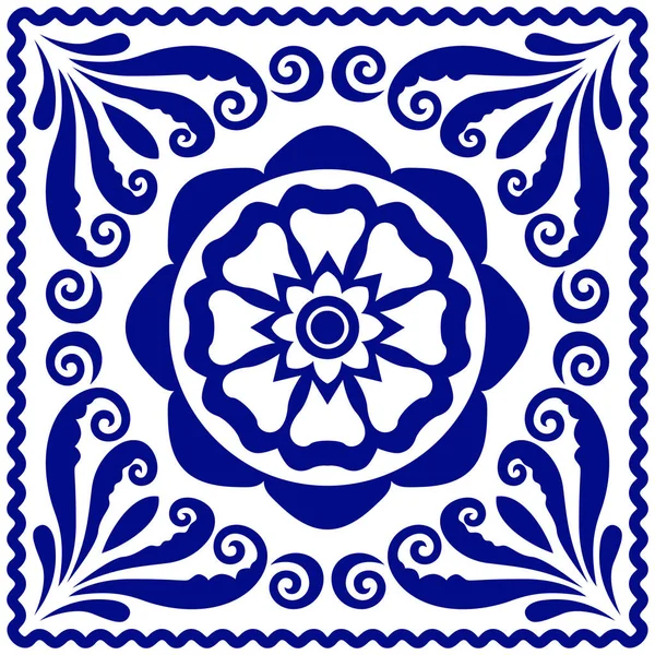 Portekiz fayanslarıyla kusursuz desen. Vektör çizimi. Portekiz vektör kiremitleri deseni. Talavera deseni. Azulejos Portekiz. Türk süsü. Fas fayans mozaiği. İspanyol porseleni.