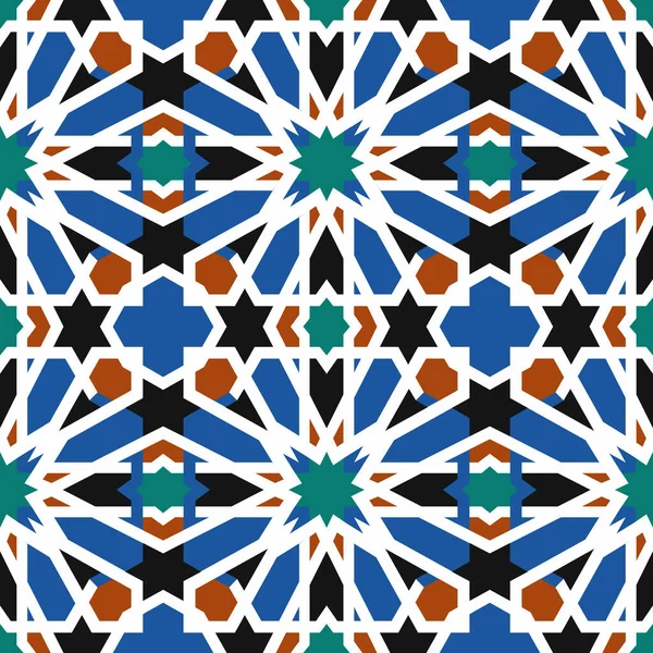 Vector Ornamento Tradicional Sin Costuras Adorno Oriental Adornos Marroquíes Hermoso — Vector de stock