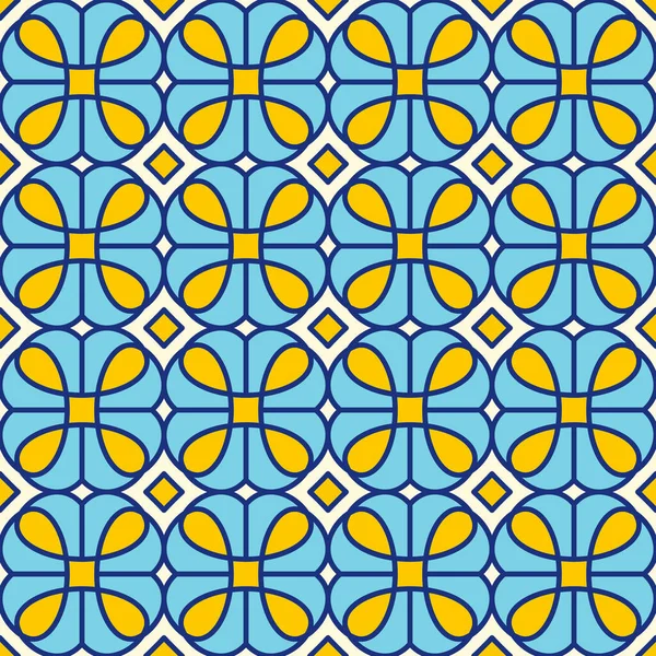 Portekiz fayanslarıyla kusursuz desen. Vektör çizimi. Portekiz vektör kiremitleri deseni. Talavera deseni. Azulejos Portekiz. Türk süsü. Fas fayans mozaiği. İspanyol porseleni.