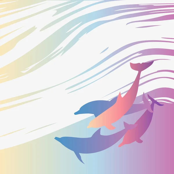 Yunuslarla güzel bir geçmişi var. vektör flaması.