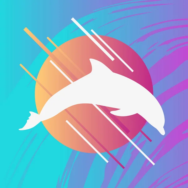 Yunuslarla güzel bir geçmişi var. vektör flaması.