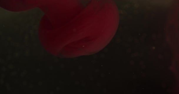 Mélange d'encre rouge dans l'eau — Video