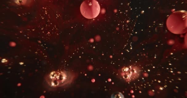 Bobbles de óleo vermelho nos univers — Vídeo de Stock