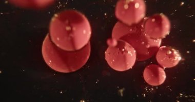 Kırmızı yağ salınımları suda zıplıyor