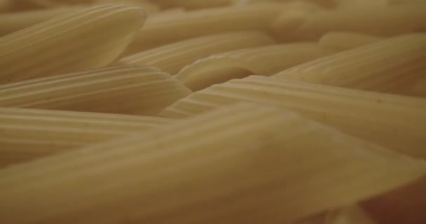 Montón de pasta de Penne seca — Vídeo de stock