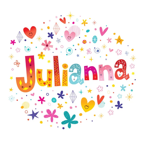 Julianna Girl Name Latin Origin Decorative Lettering Type Design — 图库矢量图片