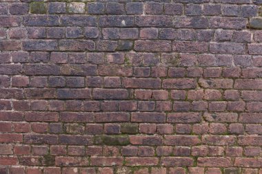 Tuğla duvar arkaplanı, doğal renklerde vintage doku.