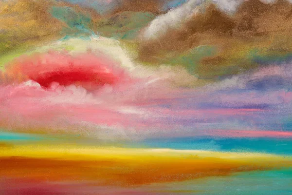 Abstract Painting Picture Colorful Sky Stylish Paint Home Office — 图库照片