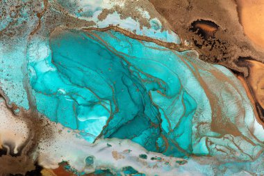 Abstract painting background, new artwork in a contrast blue and beige tones.