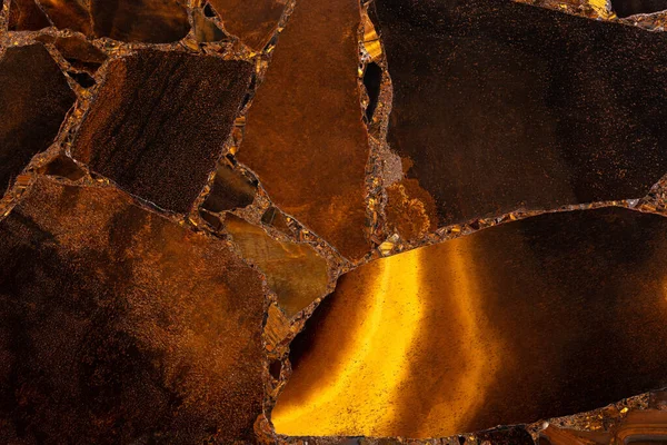 Tijgeroog Goud Matt Natuurlijke Semi Kostbare Minerale Patroon Gepolijste Halfedelsteen — Stockfoto