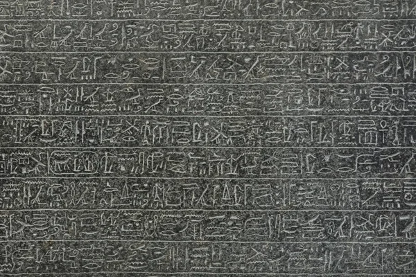 Ancient Egyptian Hieroglyphs Carved Stone Wall Karnak Temple Luxor Egypt — Stock Photo, Image