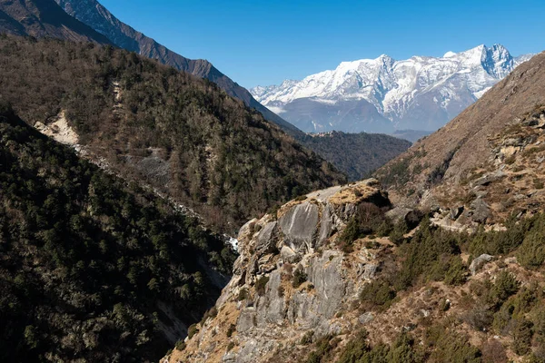 Foto Naturaleza Hermosas Montañas Altas Con Árboles Nepal Desde Arriba — Foto de Stock