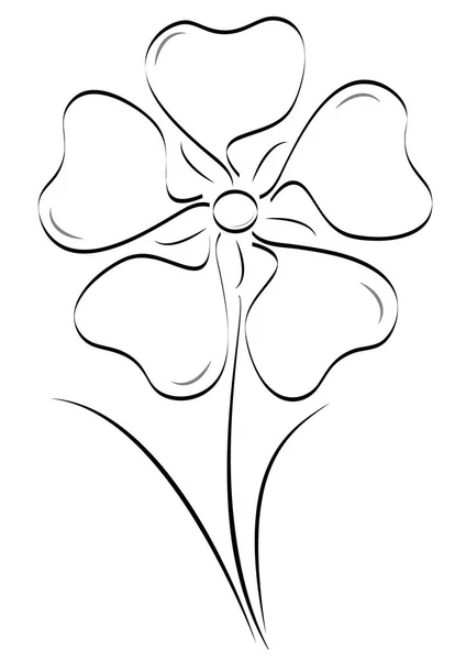 Croquis Une Fleur Blanche Sur Une Tige Format Vectoriel Jpg — Image vectorielle