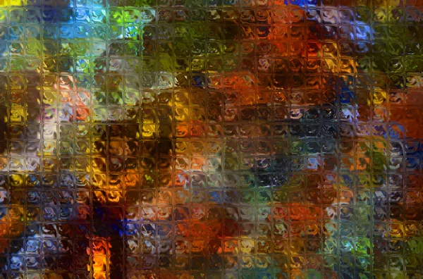 ブロックのテクスチャを持つ多色の背景 ガラス効果のある色の斑点のスペクトルを持つ背景 — ストック写真