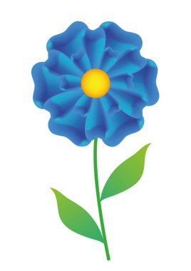 Tek mavi çiçek soyut tam çiçek mavi çiçek. Saptaki renkli çiçek vektör ve jpg formatında, izole edilmiş..