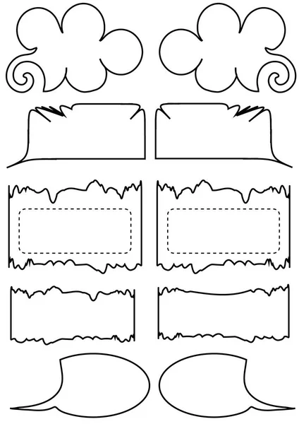 Juego Burbujas Irregulares Monocromáticas Para Comunicación Marcos Para Sitios Web — Vector de stock