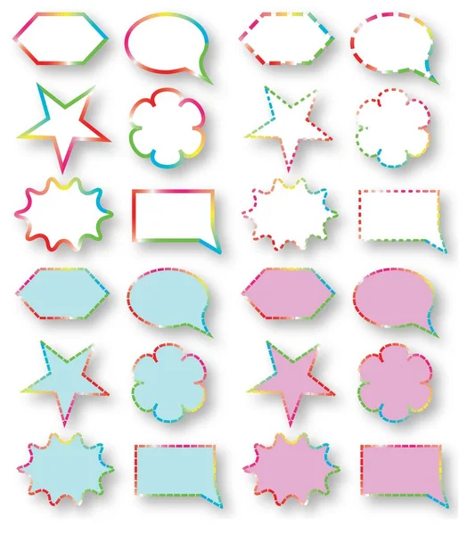 Vector Set Colorful Party Stickers Boys Girls Collection Blank Childrens — 스톡 벡터