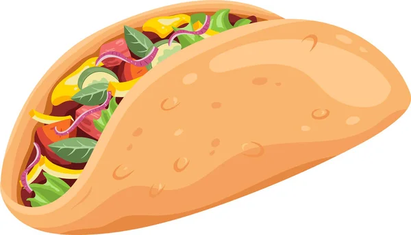 Taco Płaskie Ilustracja Wektor Tło — Wektor stockowy