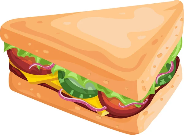 Sandwich Vector Illustratie Achtergrond — Stockvector