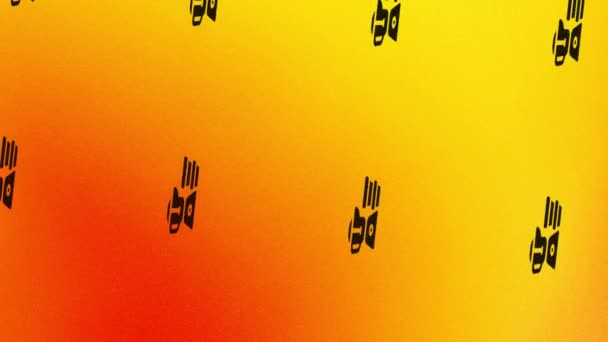 animace ikony točícího se mixéru na oranžové a žluté