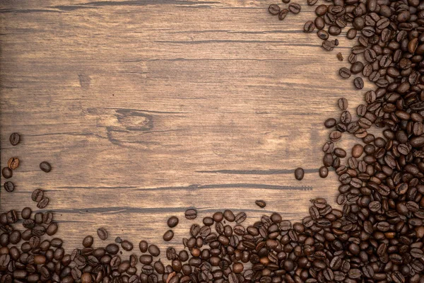 Coffee Beans Wood Background — Stock Photo, Image