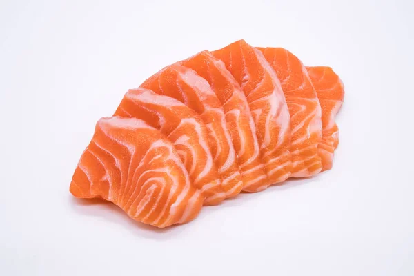 Japanese Food Salmon Sashimi Isolated White Background — Stock Photo, Image