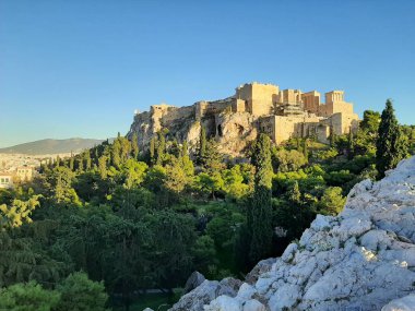 Panorama of Athens with Acropolis hill in Athens, Greece.