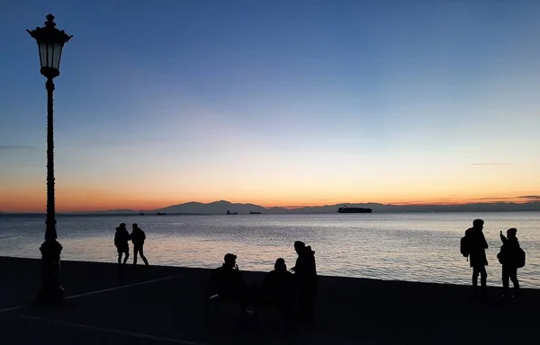 Seafront Promenade Sea Thessaloniki Greece — Stockfoto