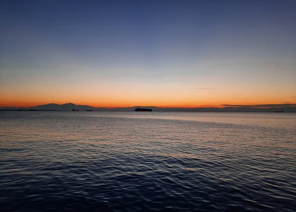 Sunset Harbour Aegean Sea Thessaloniki Greece — Stockfoto