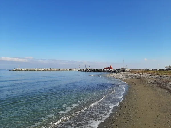 Πανόραμα Από Την Παραλία Πλαταμώνα Στην Ελλάδα — Φωτογραφία Αρχείου