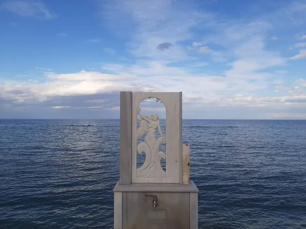 Statue Front Aegean Sea Platamon Greece — Stockfoto