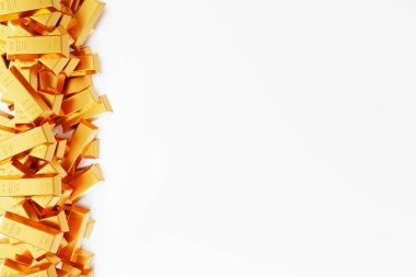 Altın külçeleri, altın külçeleri, iş bankacılığı ve finansal konsept yığını. 3d hazırlayıcı.