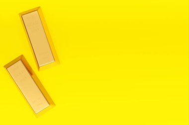 Altın külçeleri, altın külçeleri, iş bankacılığı ve finansal konsept yığını. 3d hazırlayıcı.