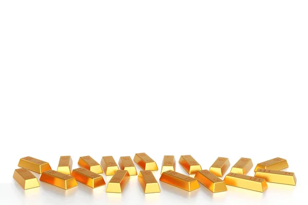 Gold Ingot Stack Gold Bars Business Banking Financial Concept Render — Stock Photo, Image