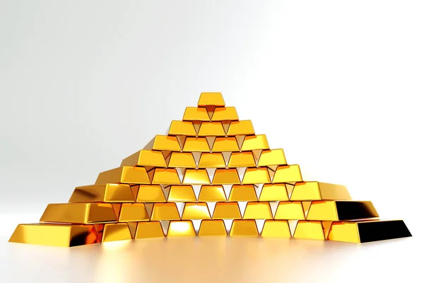 Золотий Злив Або Стопка Золотих Батончиків Бізнес Банкінг Фінансова Концепція — стокове фото