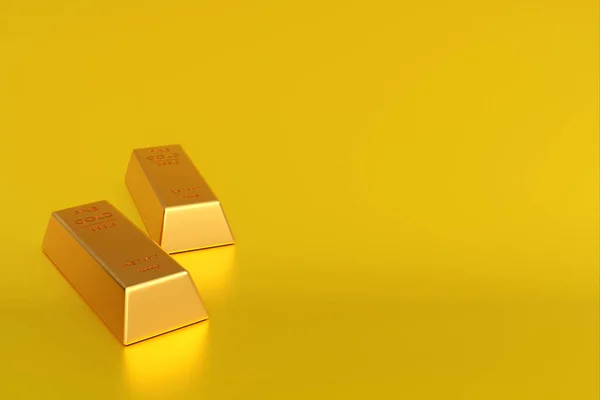 Gold Ingot Stack Gold Bars Business Banking Financial Concept Render — Stock Photo, Image