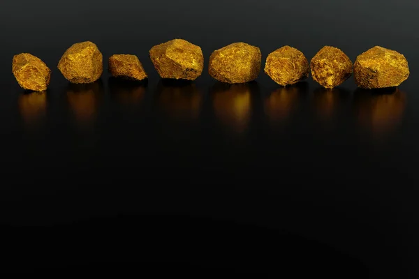 Nugget Ouro Com Espaço Vazio Para Conceito Negócio Financeiro Renderização — Fotografia de Stock