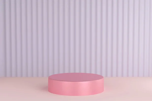 Cilinder Podium Vloer Met Pastel Kleur Muur Podium Voor Product — Stockfoto